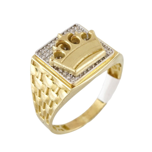 10k Gold Crown Ring for Men